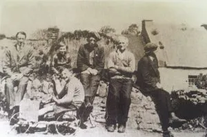 Historical photo of Tom Crean on Annascaul Bridge